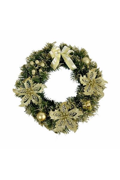 Selgot Coroană decorativă de Crăciun, 40 cm, aurie