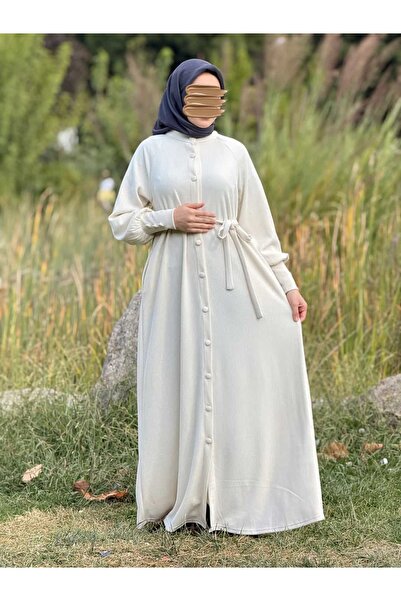 Nissra Ankanoor Raglan Sleeve Covered Button Knitted Ferace Anka255107