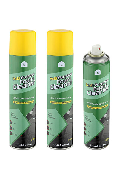 Lawazim Foam Cleaner Spray 3-Pack - Multi-Purpose Stain Remover with Deodorizing Formula