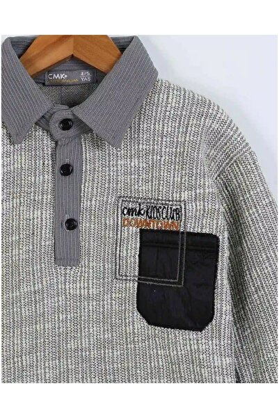 Ege Bebek Boys' Seasonal 4-11 Years Old Shirt Collar 2-Piece Top and Bottom Stylish Set