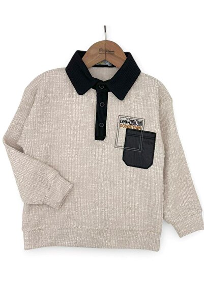 Ege Bebek Boys' Seasonal 4-11 Years Old Shirt Collar 2-Piece Top and Bottom Stylish Set