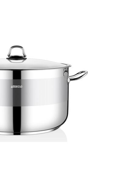 Amboss Saphire Stainless Steel 32 cm Deep Pot with Glass Lid