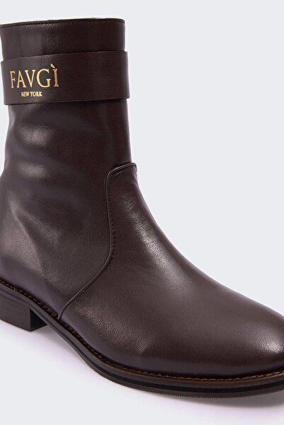 Favgi 803 Kahve Deri Kadın Bot