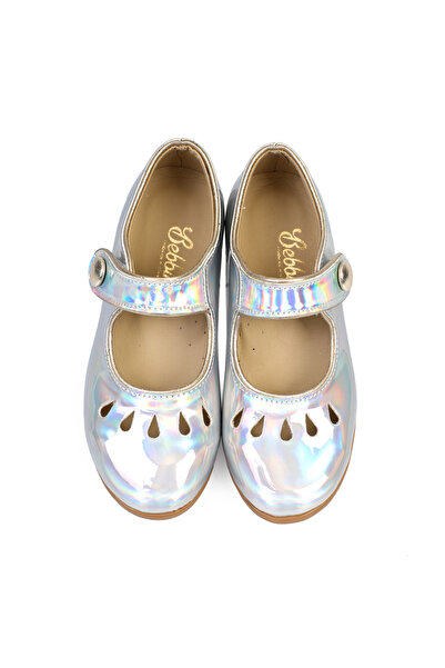 Bebbini Melissa-Special Day Silver Vegan Girls' Ballerinas