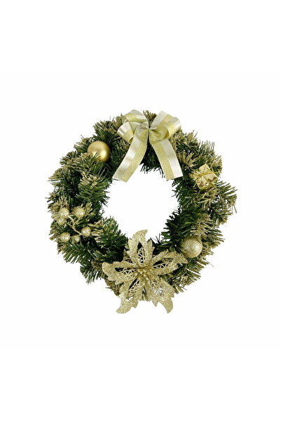 Selgot Coroană decorativă de Crăciun, 30 cm, aurie