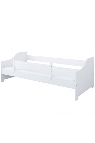 Nichiduta Patut din lemn si MDF Lili Alb 140x80 cm + bariera de siguranta 90 ...