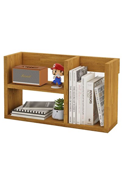 Mahmayi Office Bookcase Easy Accessibility, Bookshelf for Home and Workplace - Light Walnut