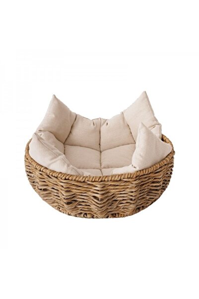 Golden cat سرير بيضاوي من الخيزران للحيوانات الأليفة، مريح ومتعدد الاستخدامات...