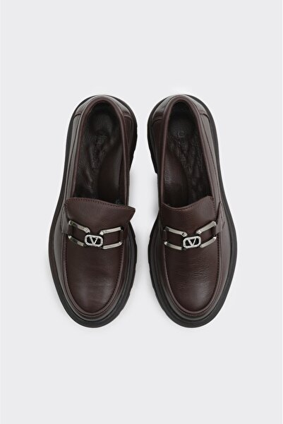 derinet Günlük Hakiki Deri Kadın Tokalı Casual Ayakkabı