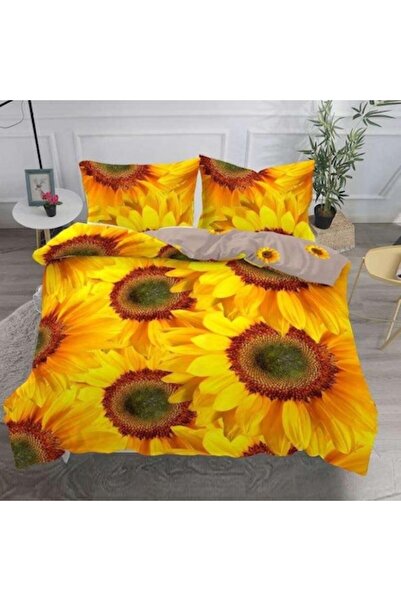Casa de Vis Double Bed Bedding Set, Satin Cotton, 220x230 cm, 4 pieces, Multicolor -