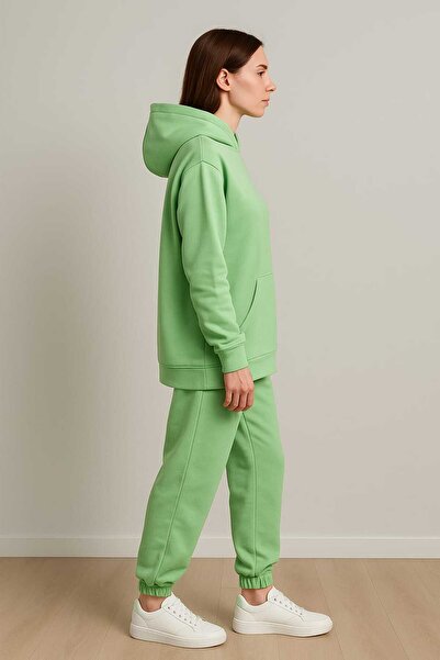 MAY MARA Plus Size 3-Ply 2-Piece Hooded Sharpened Long Side Slit Tracksuit Set