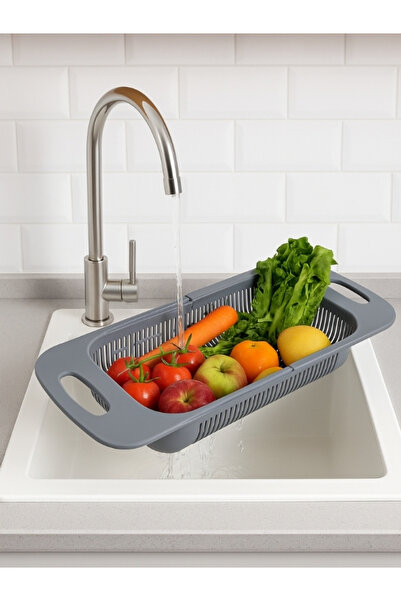 Myend مصفاة حوض غسيل منزلية منزلقة قابلة للتعديل لغسل الفواكه والخضروات، أنثر...