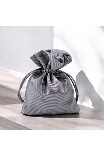 Crisalida satin gift bag, 9.5x13 cm, Silver