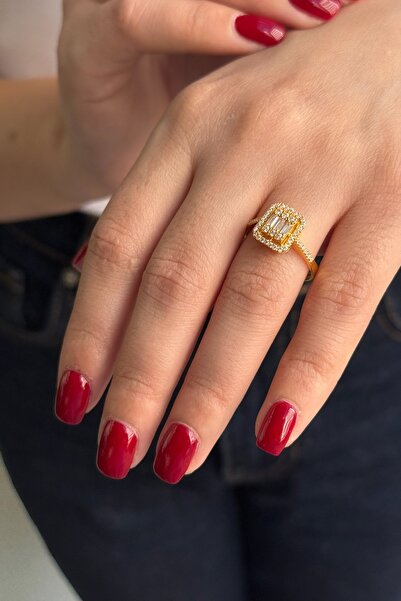 Utku Kuyumculuk 22 AYAR BAGET TAŞLI YÜZÜK