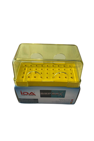 Ditok Dental İDA Frez Kutusu 134 C derecede otoklavlanabilir Sarı Renk