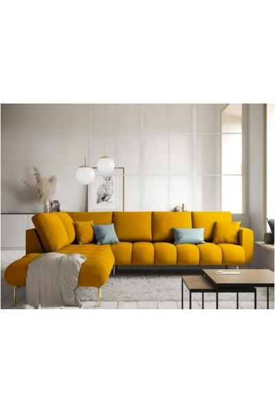 HOME HOUSE أريكة زاوية 85 × 180 × 85 × 250 سم - أصفر