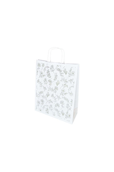 Papette Set of 10 Kraft Paper Bags with Pattern 4 Floral 24 x 31(H) x 10cm