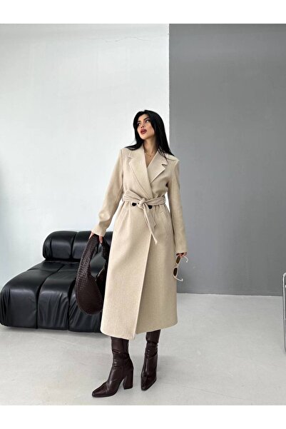 ZF BUTİK Premium εισαγόμενο υφασμάτινο παλτό από καστανόχρωμο ύφασμα