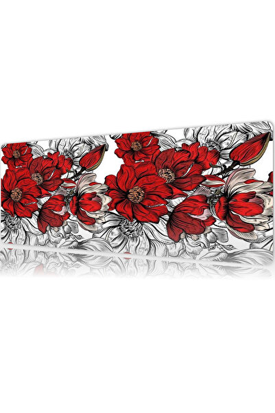 urzuva Red Harmony Gaming Oyuncu MousePad 80x30 cm 3mm Mouse pad, Masaüstü Mat