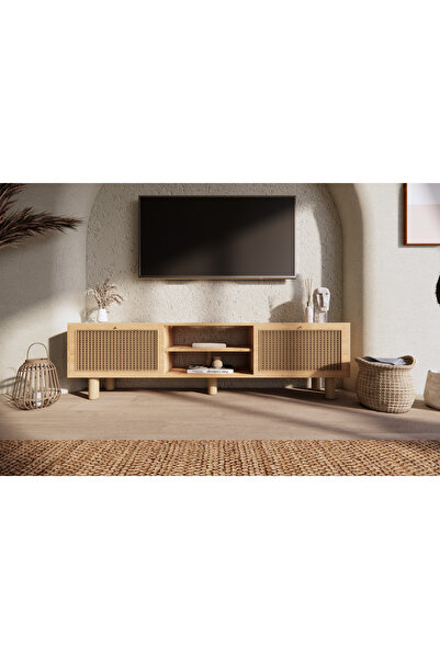 Phobia Luna 150 Cm Bohem Tv Ünitesi Hazeran Kapak – Modern Ahşap TV Unitesi , Salon,Raflı