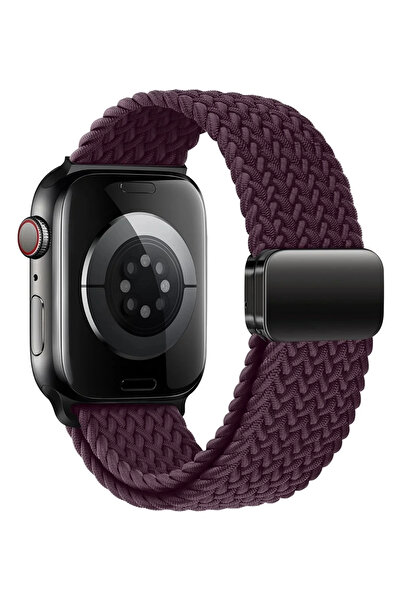 Lopard Apple Watch 10-11 46mm Krd-134 Örgü Tasarımlı Hasır Kordon Strap Kayış
