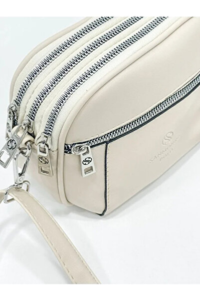 Sanmorris Women's Cream Crossbody Shoulder Bag