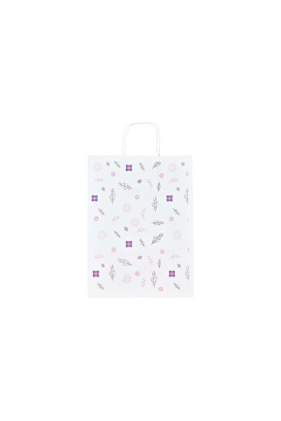 Papette Set of 10 Kraft Paper Bags with Pattern 2 Floral 24 x 31(H) x 10cm