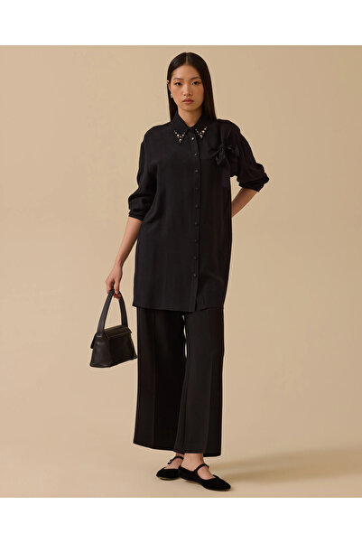 SCL Stone Embroidered Shirt with Tie Detail