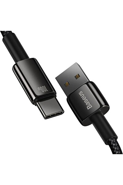 Baseus Tungsten Gold Hızlı Şarj Data Kablosu USB to Type-C 100W 1m Siyah