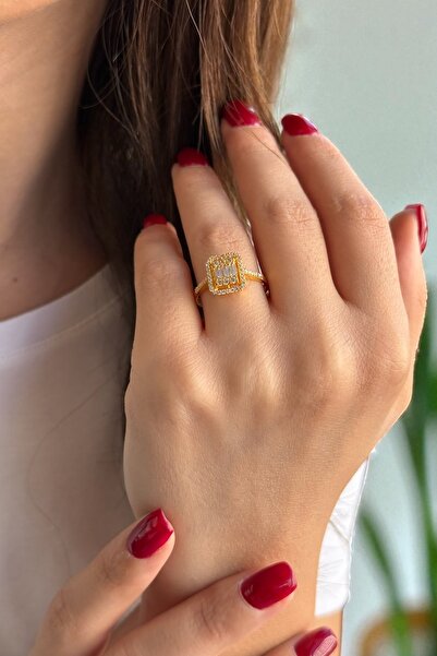 Utku Kuyumculuk 22 AYAR BAGET TAŞLI YÜZÜK