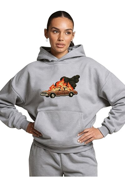 ArtYus Unisex Car Pixel Color Personalizat cu imprimeu Bumbac supradimensiona...