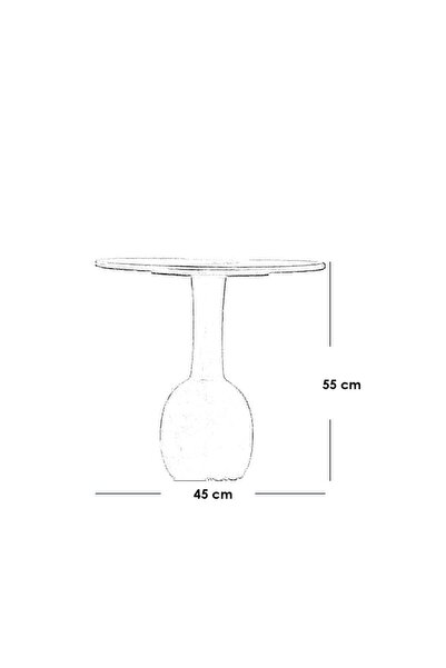 table طاولة جانبية خشب لون بني بقاعده مكورة