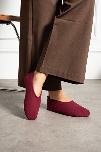 FUGA MODA Bery Burgundy Flexible Fabric Soft Booties Ballerinas