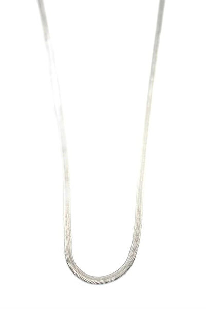 MENESSA قلادة سلسلة إيطالية من ليتاتريند شوبينغ - 60 سم - فضي