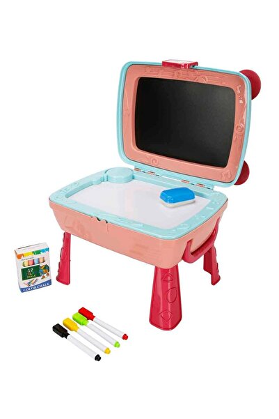 PopŞeker لوحة رسم 4 في 1 مع حقيبة |   طاولة رسم محمولة للأطفال |   مجموعة ألع...