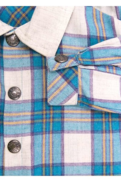 Ozmoz By Mukadder Özden Plaid Blue Winter Little Boys Shirt