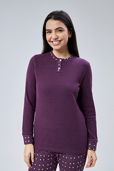 M MOONCOVER Mooncover Kadın Kışlık Pijama Takımı - Mor