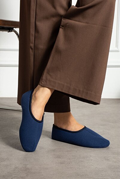 FUGA MODA Bery Navy Blue Flexible Fabric Soft Booties Ballerinas