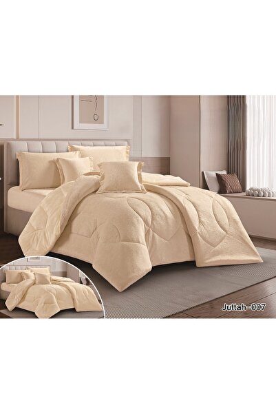 Roshen Luxurious winter velvet double bed sheet set with an elegant design and a material that gives you warmth and comfort, 4 pieces, size 170*210 cm