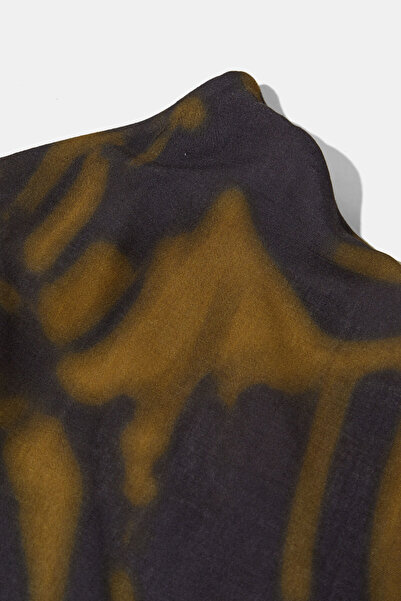 W Collection SİYAH KAHVE DESENLİ MİDİ ETEK