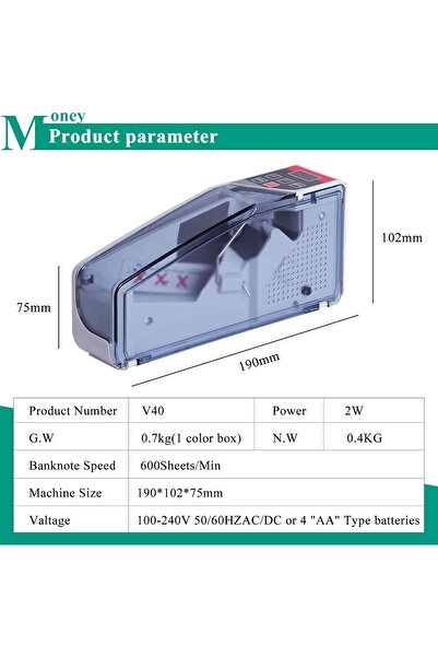 Fipka آلة عد النقود المحمولة YMJOINMX، عداد فواتير صغير، آلة عد النقود، آلة عد الفواتير
