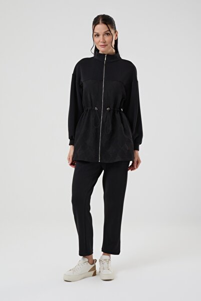 Jupe Kadın Kapitone Garnili Modal Kumaş İkili Takım 8584