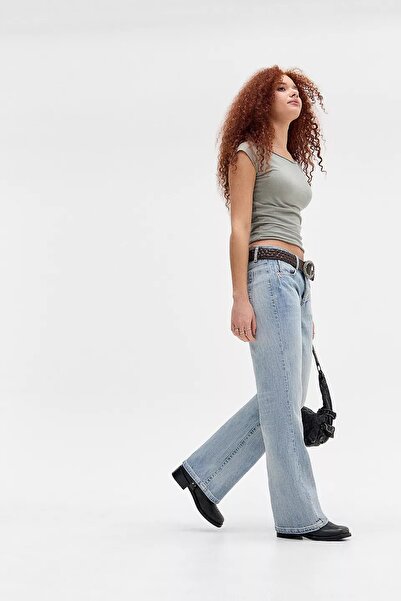 september island Patricia Vintage Ice Blue Comfortable Fit Flare Jeans