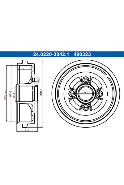 Ate Tambur Frana Nissan Almera/Micra 4/Note 2010-2021