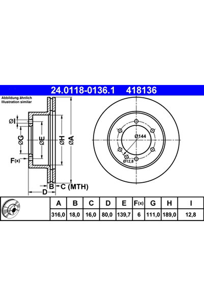 Ate Set Discuri Frana Nissan Patrol Gr 4/Patrol Gr 5 1988-2007