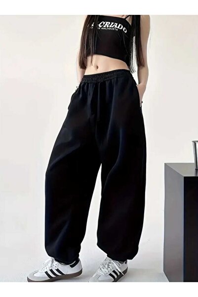 Le Vion Γυναικεία φαρδιά αθλητικά παντελόνια Jogger από καουτσούκ