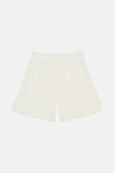W Collection White Linen Cotton Shorts