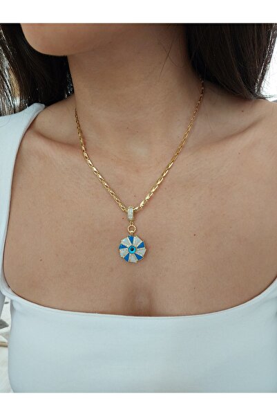 Histakı Gold Chain Colorful Enamel Eye Necklace