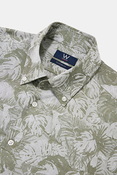 W Collection Green Long Sleeve Jacquard Shirt