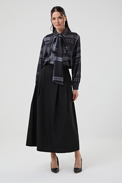 Jupe Kadın Ekose Desenli Gömlekli Etekli Takım 8576